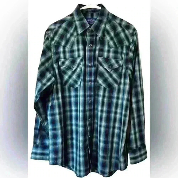 Pendleton Frontier Western Shirt Pearl Snap Up Long Sleeve Men's Medium - Picture 1 of 3